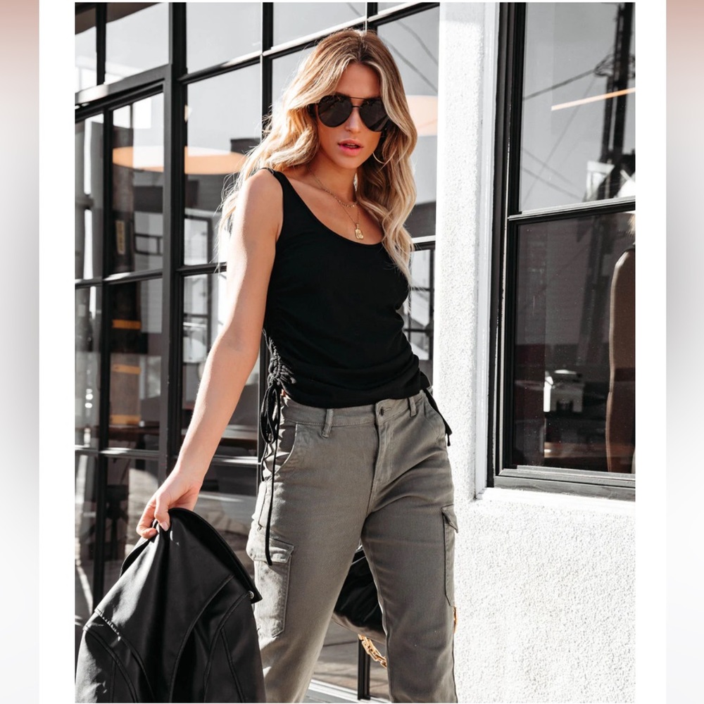 Contour Drawstring Knit Tank - Picture 3 of 11